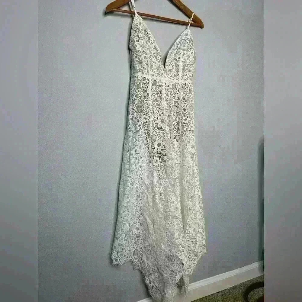 For Love & Lemons Rosemary white lace midi dress XS - Picture 4 of 6
